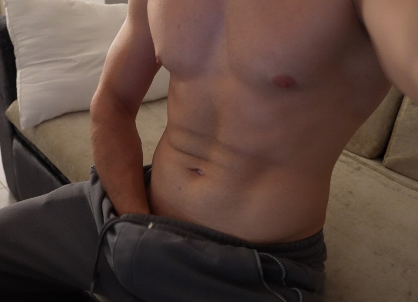 Lonely Fit Guy Culturally Jerks Off His Dick On The Couch (Video Without Blurring)