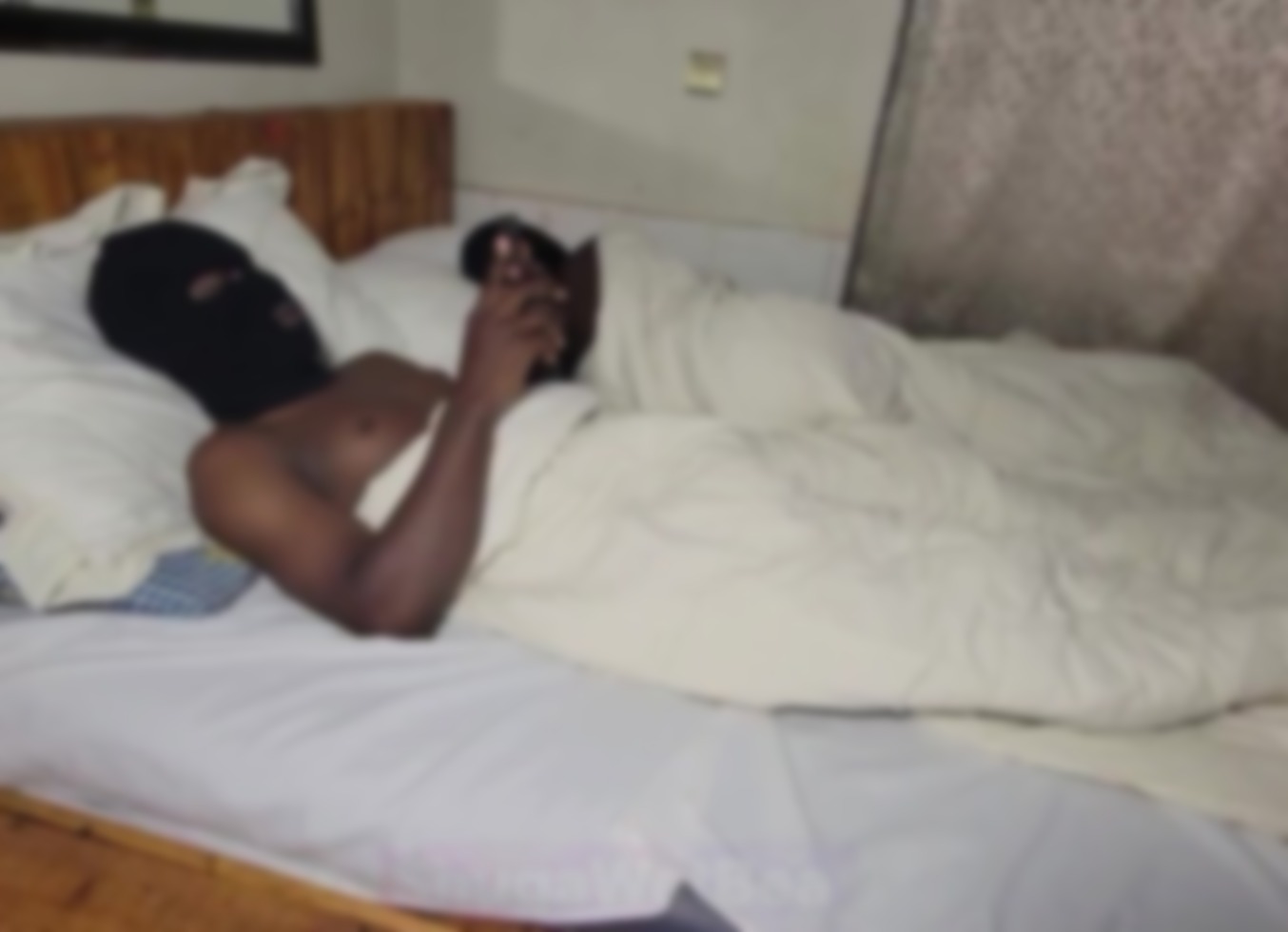 Dark Skinned Babe Soaking In Every Sweet Morning With Husband