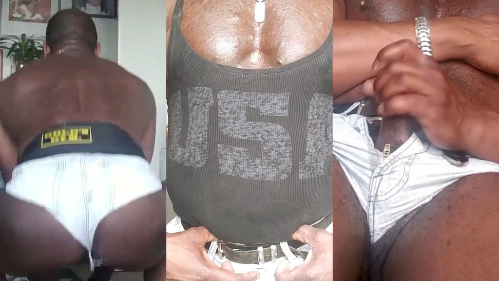 muscle butt revealing white cutoffs squat & wank scenes (big butt) muscle butt revealing white cutoffs squat & wank scenes (big butt)