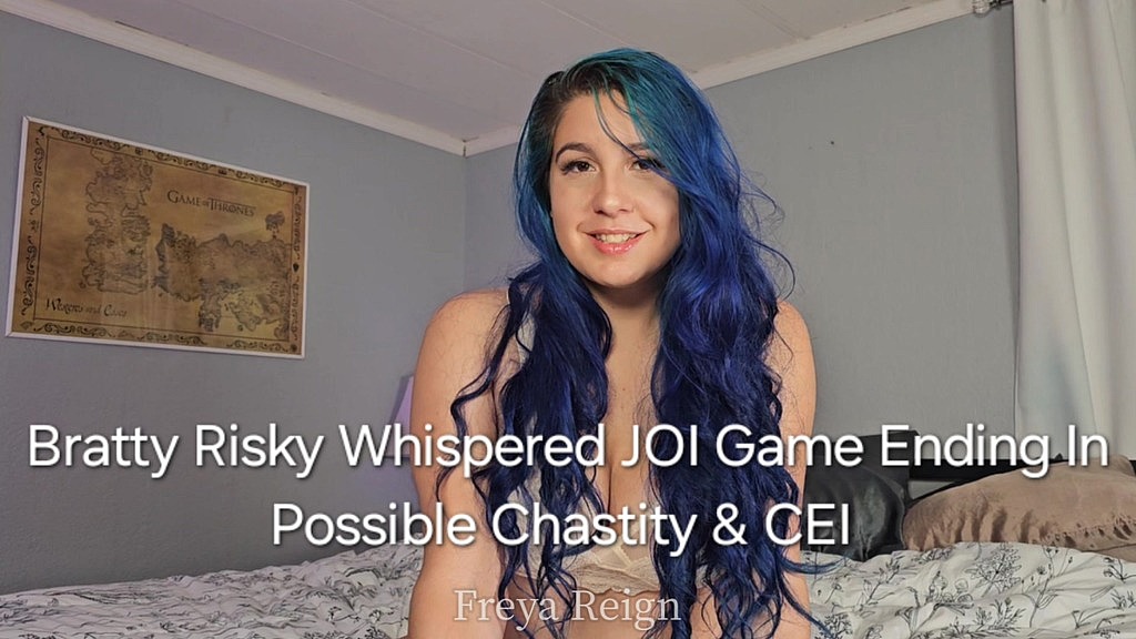 gioco joi sussurrato rischioso e monello che termina con possibili istruzioni di castità e sperma (Freya Reign) bratty risky whispered joi game ending in possible chastity & cum eating instructions (Freya Reign)