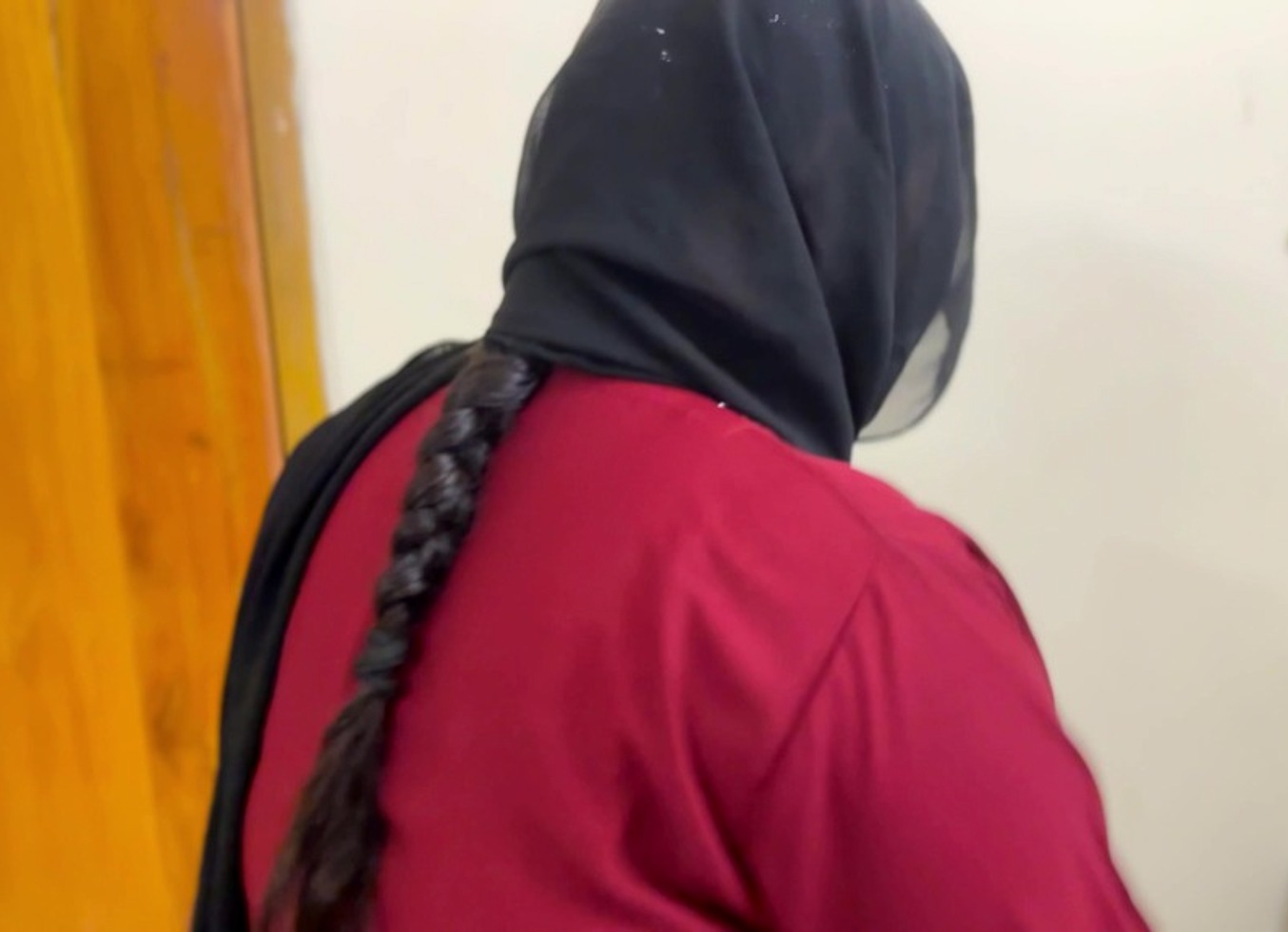 Arabian Beautiful Hotel Maid Cleaning My Room & I See Her Huge Ass & Huge Boobs