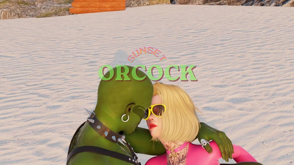 donna elfa futuristica e orco fantasy () futuristic elf woman and fantasty orc ()