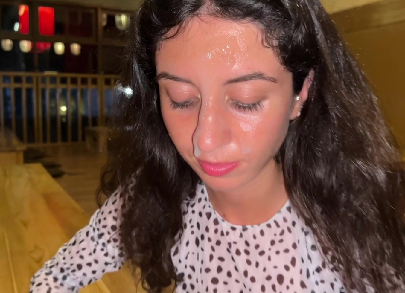 Risky Blowjob In Public Toilet Cafe And Eating Sushi With Cum On Face Mukbang