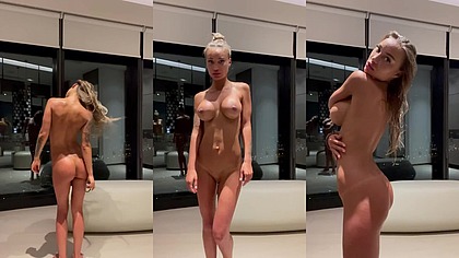 Naked Monika Fox Posing & Dancing In A Hotel Room