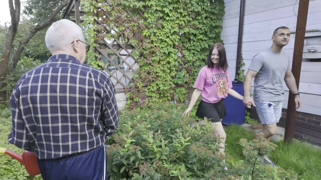 tight teen ass fucked in front of a old man