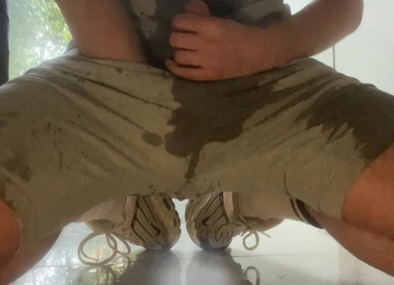 Amateur Boy Wets Himself On The Kitchen Floor