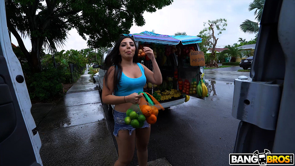 Picking up the fruit lady
