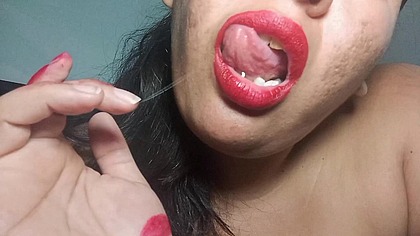 I Miss You: Red Lipstick Layers, Hand Kisses & Messy Tease