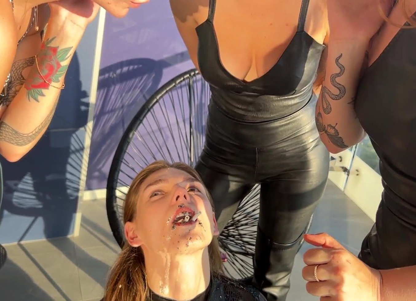 Big City Spitting and Human Ashtray Humiliation Lezdom Outdoor