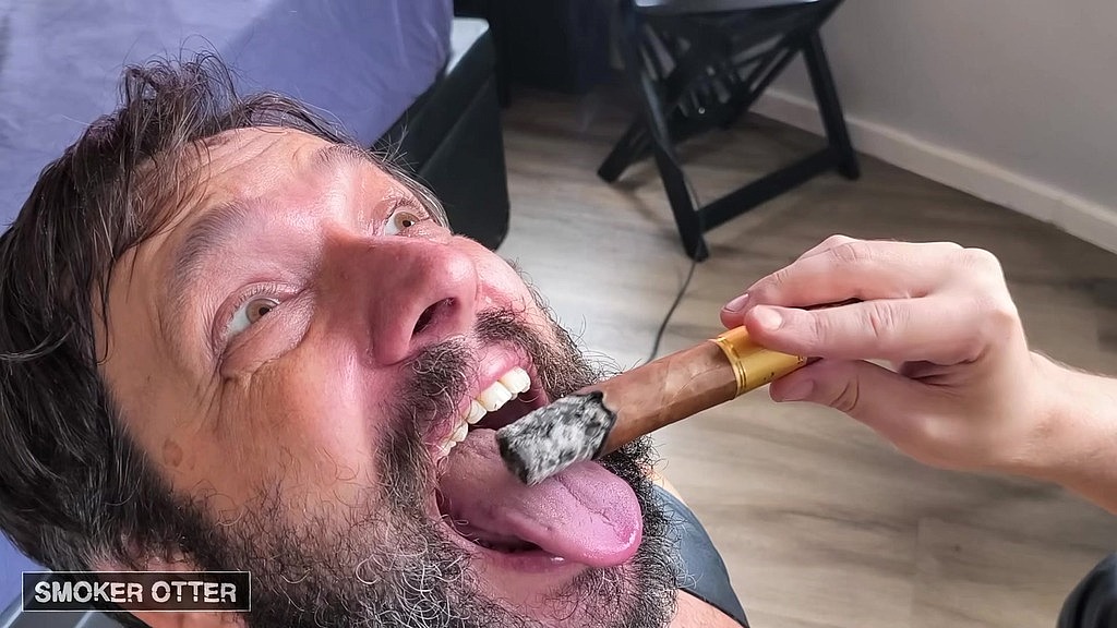 pig gets submissive and gets a cigar ash in his tongue (Smokerotter,OFetichento) pig gets submissive and gets a cigar ash in his tongue (Smokerotter,OFetichento)