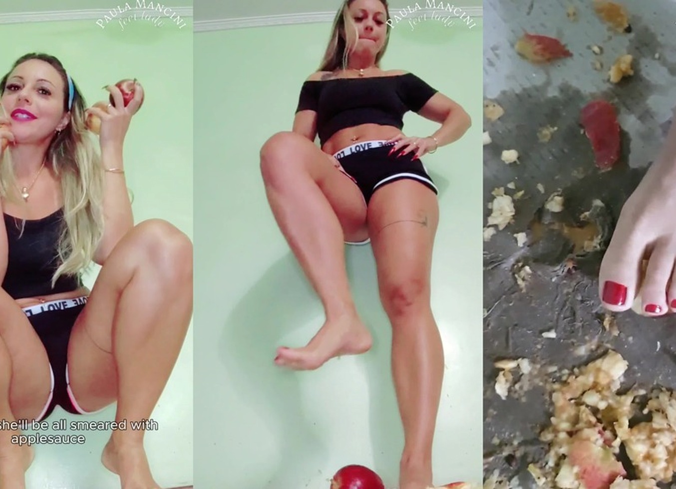 Barefeet Crushing Fruit