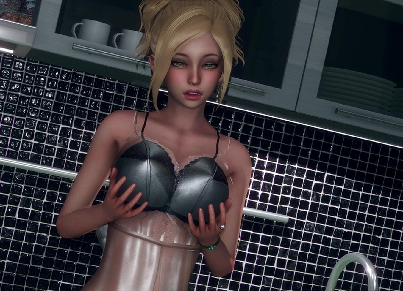 Eternum 4 - Penelope Forgets Orion Is Home Shows Off Her Night Dress