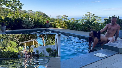 OUTDOORS ANAL and Blowjob at the pool *multiple angles*