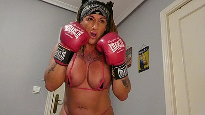 Horny video call boxing with a fan Part 1