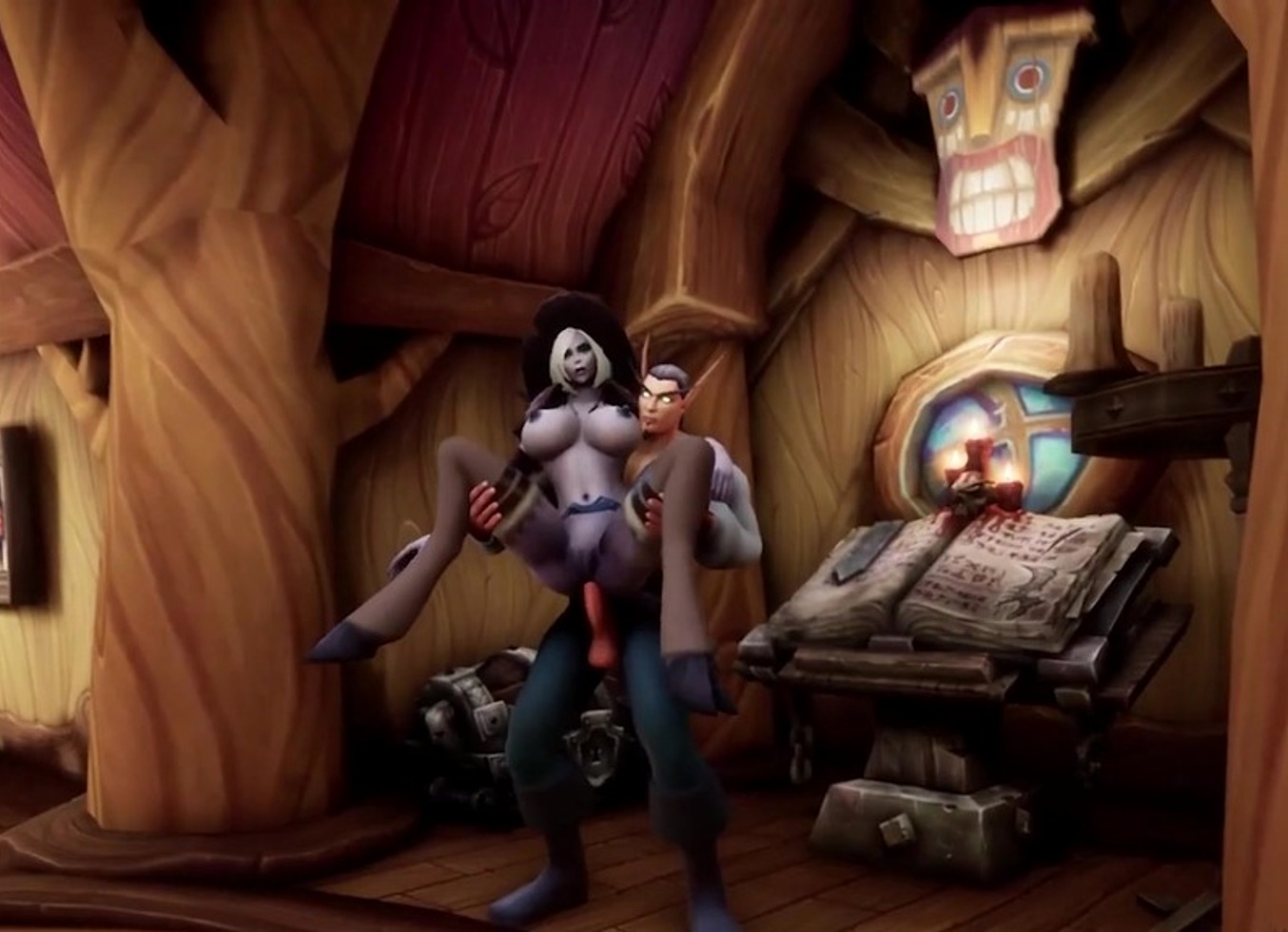Fucking a Draenei Witch on Her Own Spell Tome | Warcraft Porn Parody