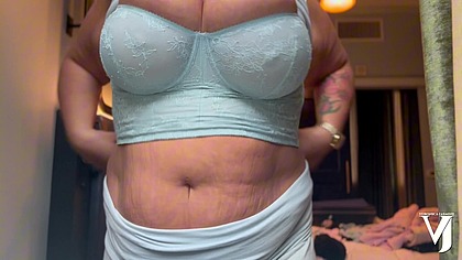 Huge naturals on a BBW with a soft squishy belly