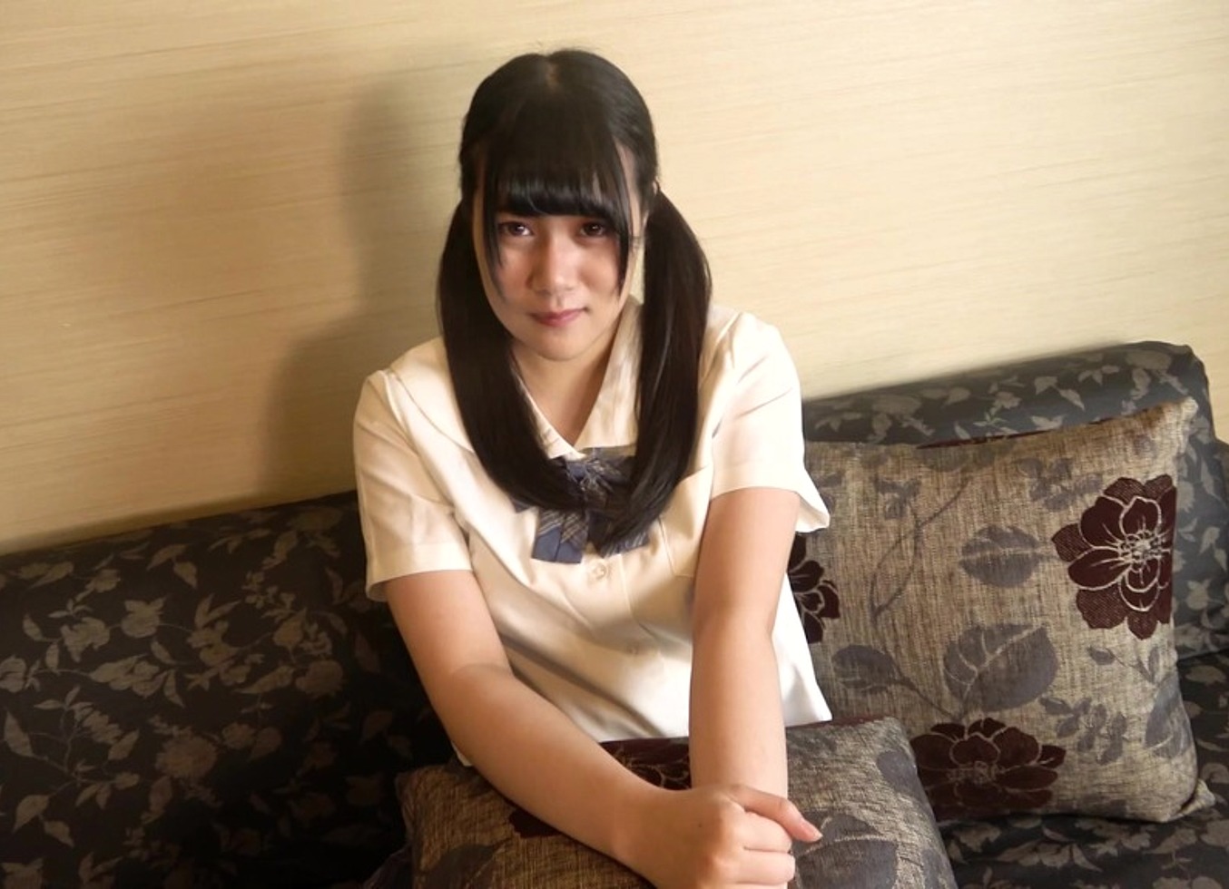 Uncensored, 18-Year-Old Japanese Black-Haired Beauty, Uniform Cosplay. Blowjob And Creampie Sex. 1