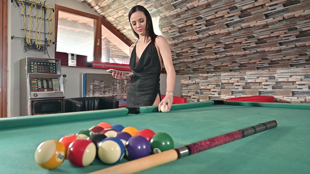 Naughty babe Lucy Mendez takes a DP pounding during pool game gp3250