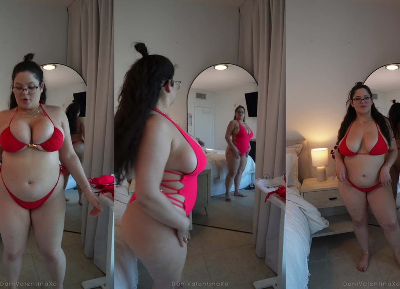 Try On Haul - Little Red Bikini Edition Ft. Thick Dani Valentina