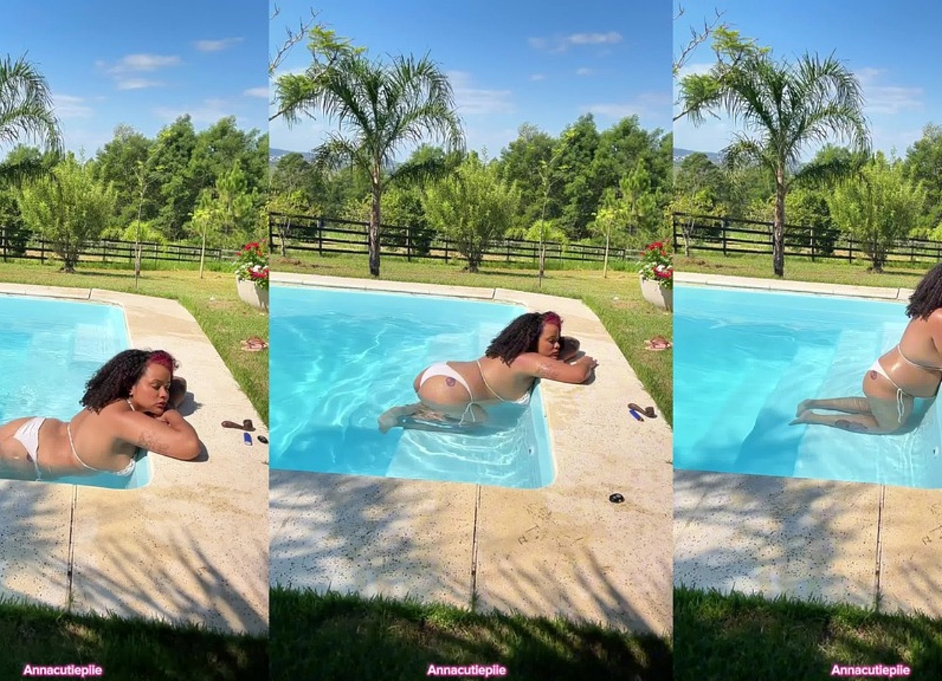 BBW Ebony Farting Like Crazy In The Pool