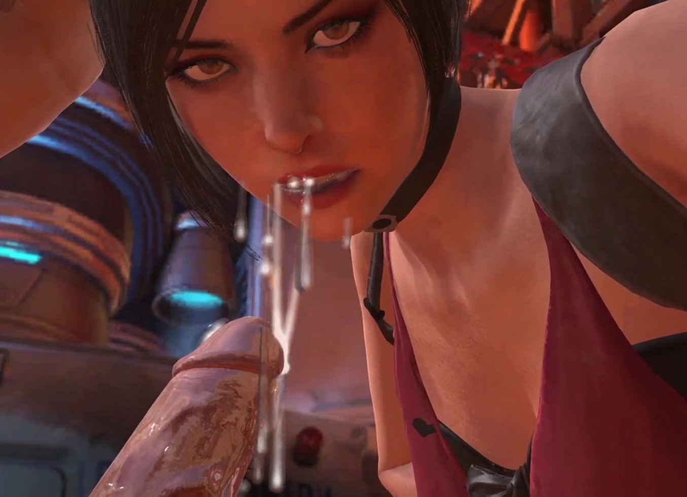 Ada Wong Deephroat Blowjob Close Up | Resident Evil