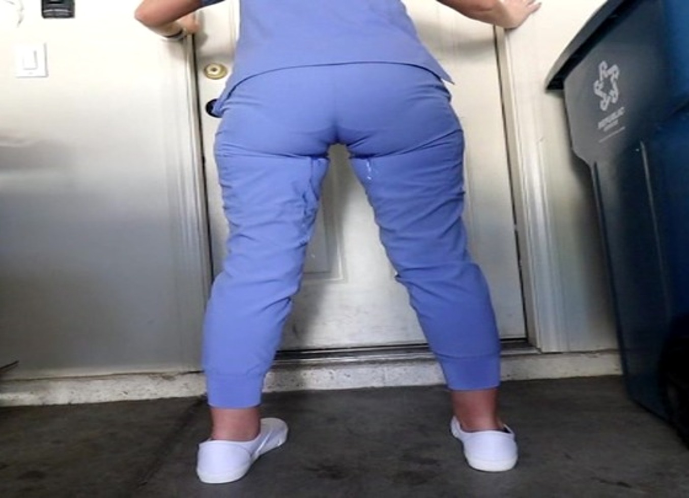 Nurse Constance Pissing Her Nurse Uniform Scrubs