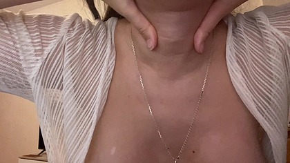 Neck swallow sperm fetish (adam apple)