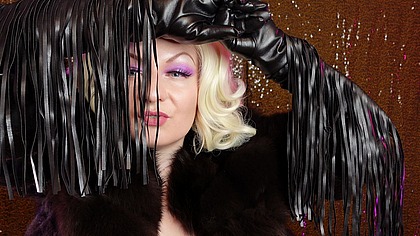 ASMR sexy fur leather gloves