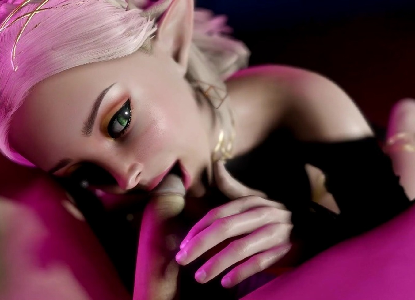 Sexy Blonde Elf Party Blowjob