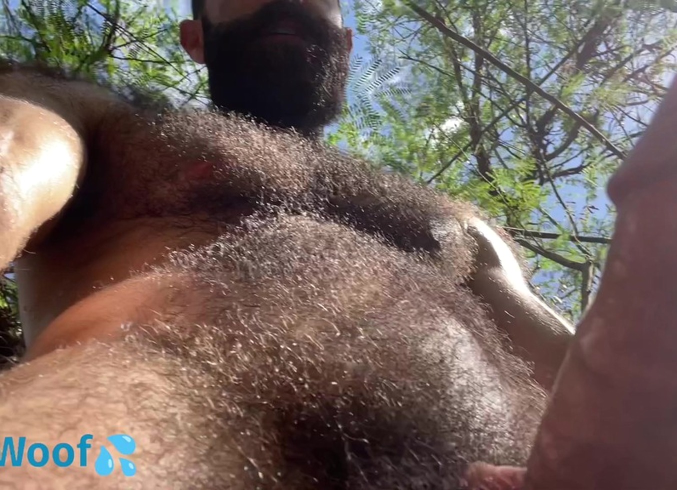 Hairy Man Strokes Cock in Nature