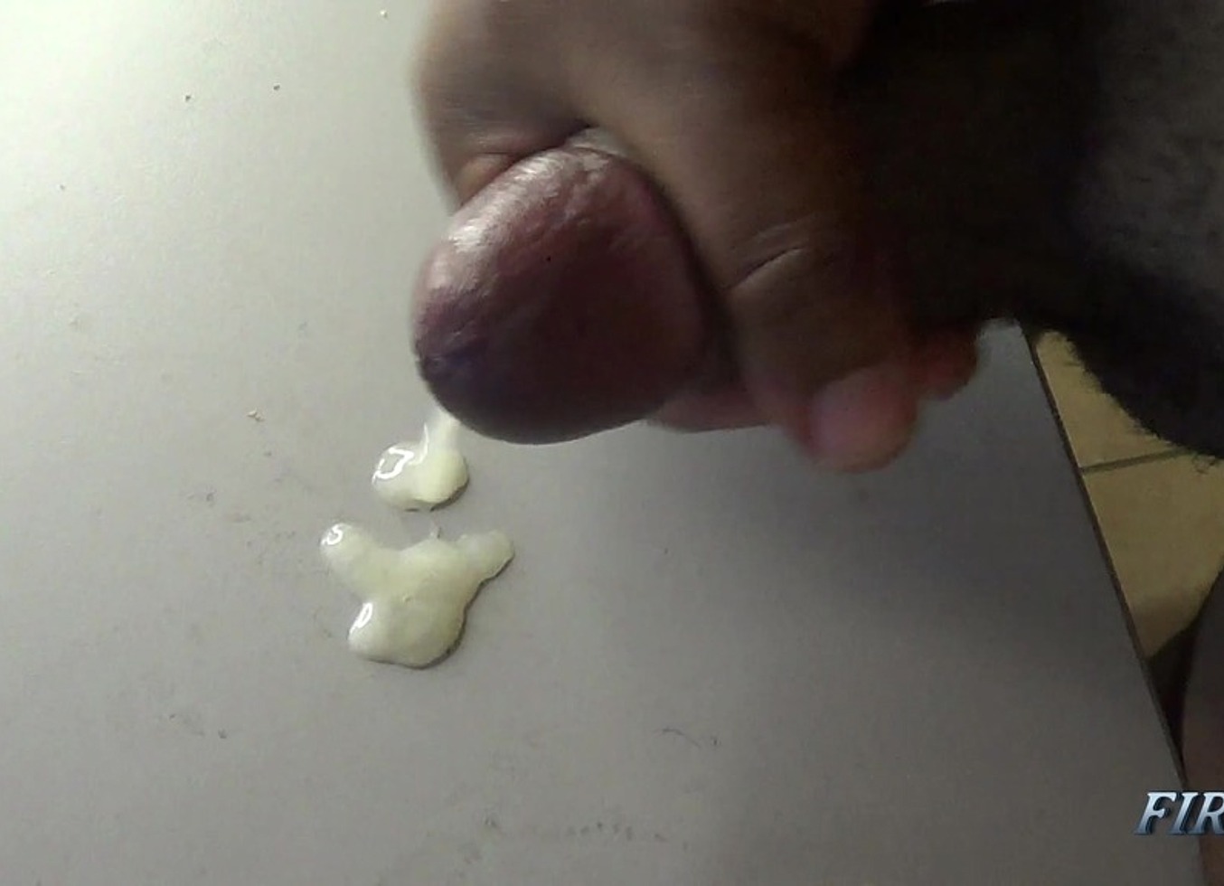 Check Out How This Black Cock Bust A Huge And Creamy Nut On A Table