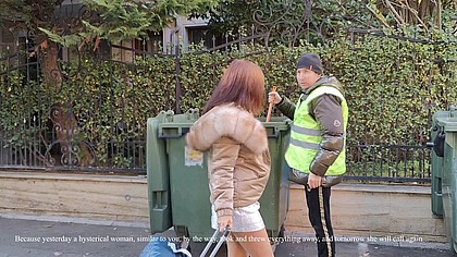 A homeless man helped an elite milf carry her suitcase and fucked her! (Premium)