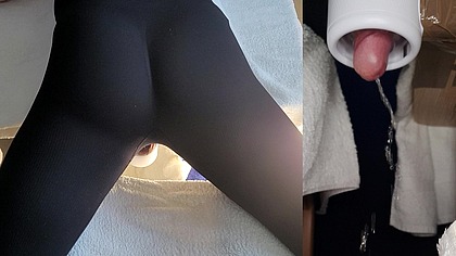 Piss and cum fun with my fake pussy