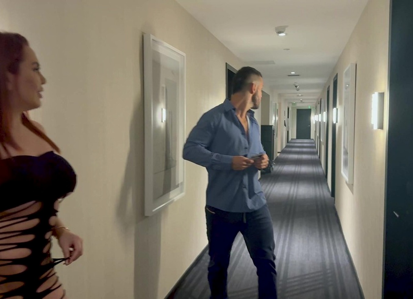 Greeted With A Threesome At The Hotel