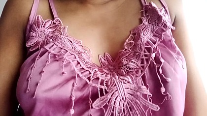 She took off her dress and petticoat and got naked and got her pussy and ass