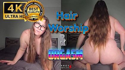 Curvy Goddess Hair Worship ASMR: Striptease, Pussy Fingering, Moaning Orgasm (4K Landscape)