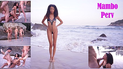 OB Honey, 1.90m Japanese-Brazilian, early evening fucking at the nude beach (DAP, Anal, 0% pussy, 3on1, Blasian, nude beach, public sex, MOC friendly) OB554