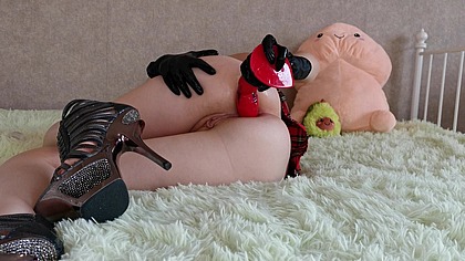 Under Skirt Horny Student No Panties Small Ass Tight Anal Destroyed Giant Huge Dildo