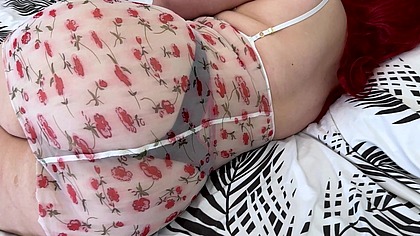 Big Ass Stepmom on Bed Gives Stepson Sloppy Blowjob, Then Takes Pussy and Anal Pounding