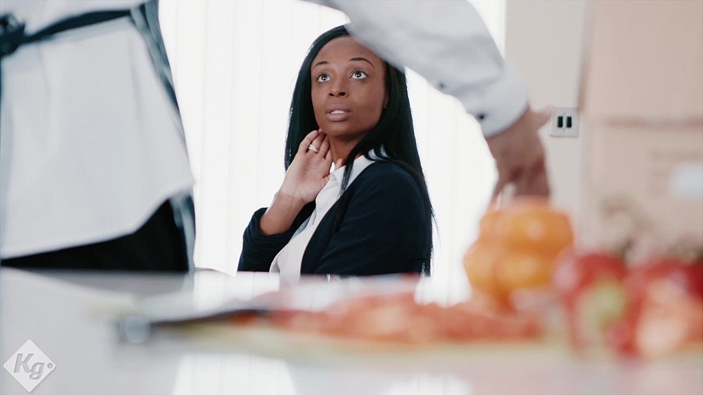 Ebony business woman fucks her private chef