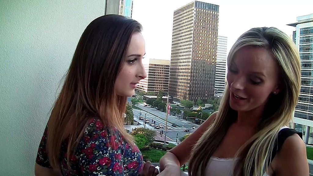Pristine Edge and Ashley Adams lesbian ass eating
