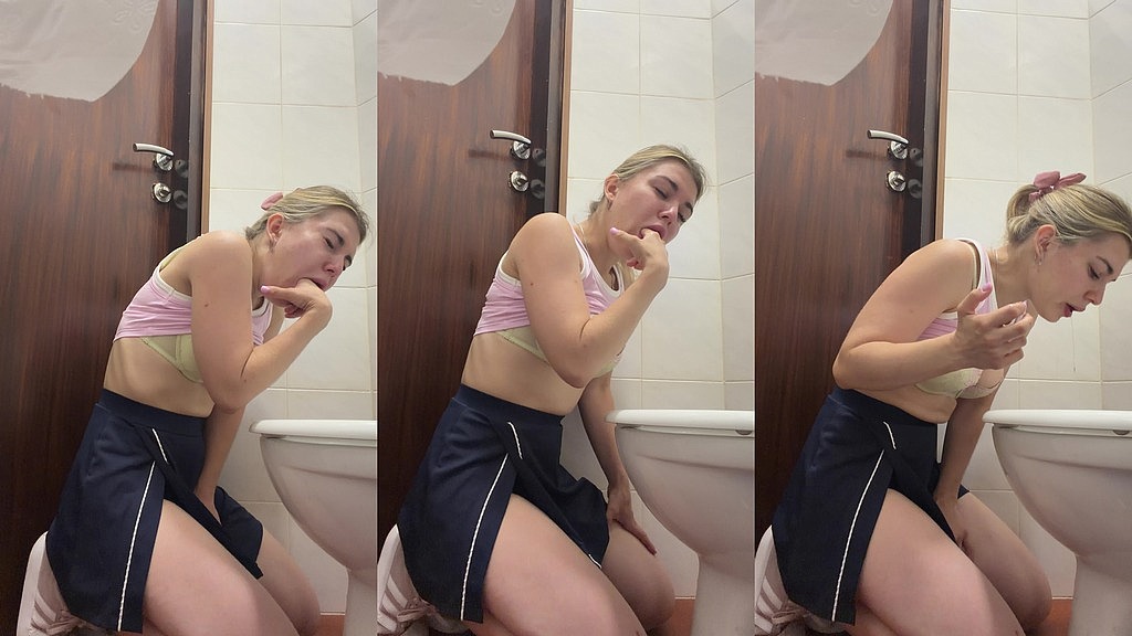 puking in a public restroom (Misty Phoenix) puking in a public restroom (Misty Phoenix)