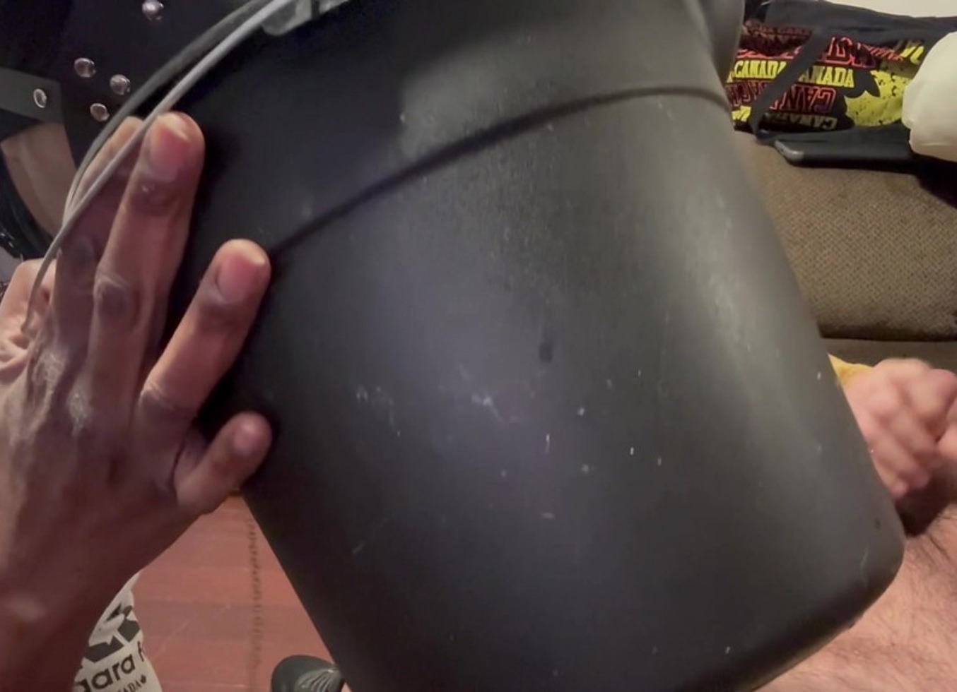 Kneeling Whore Facefucked Drinking Puke From Bucket