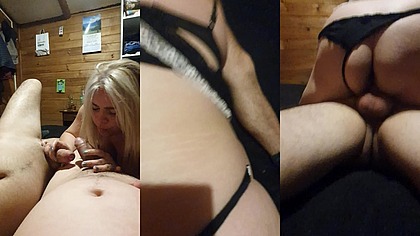 Mujer infiel fallando con dos pollas mientras su marido no esta en casa