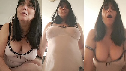 stepmom watching stepson's cock and gets horny and feels orgasm