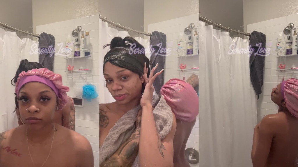 ebony lesbians fucking in the shower – slippery pussy grinding