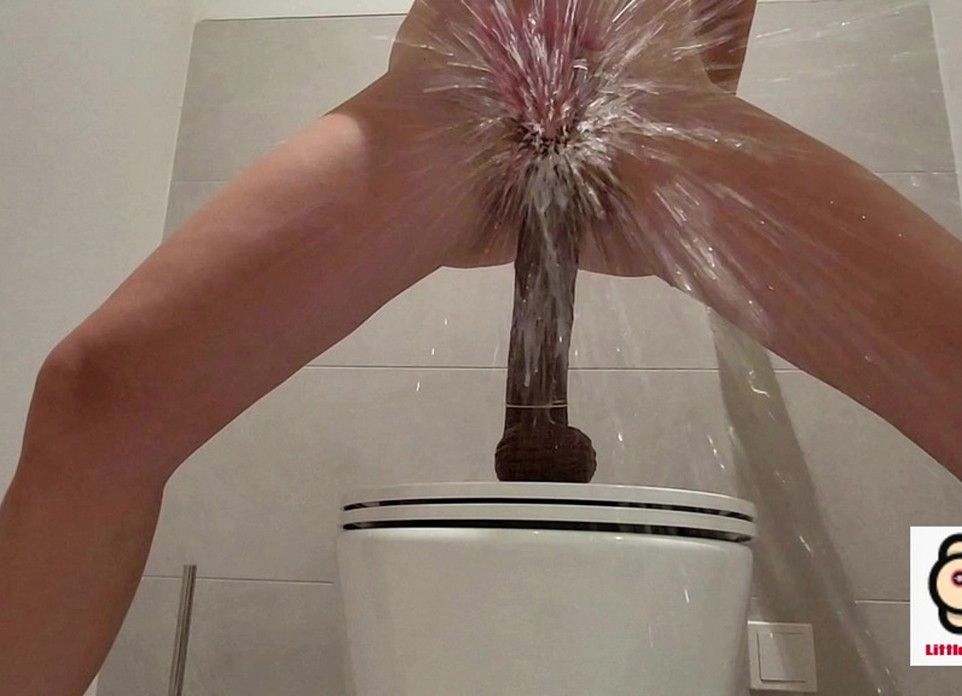 Explosion Squirt on Toilet From Riding Huge BBC Cock