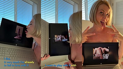 Russian slut couldn’t resist - ended up fucking herself with a double dildo