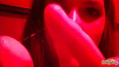 Red-Lit Thrill: Public Bathroom Masturbation at the Club