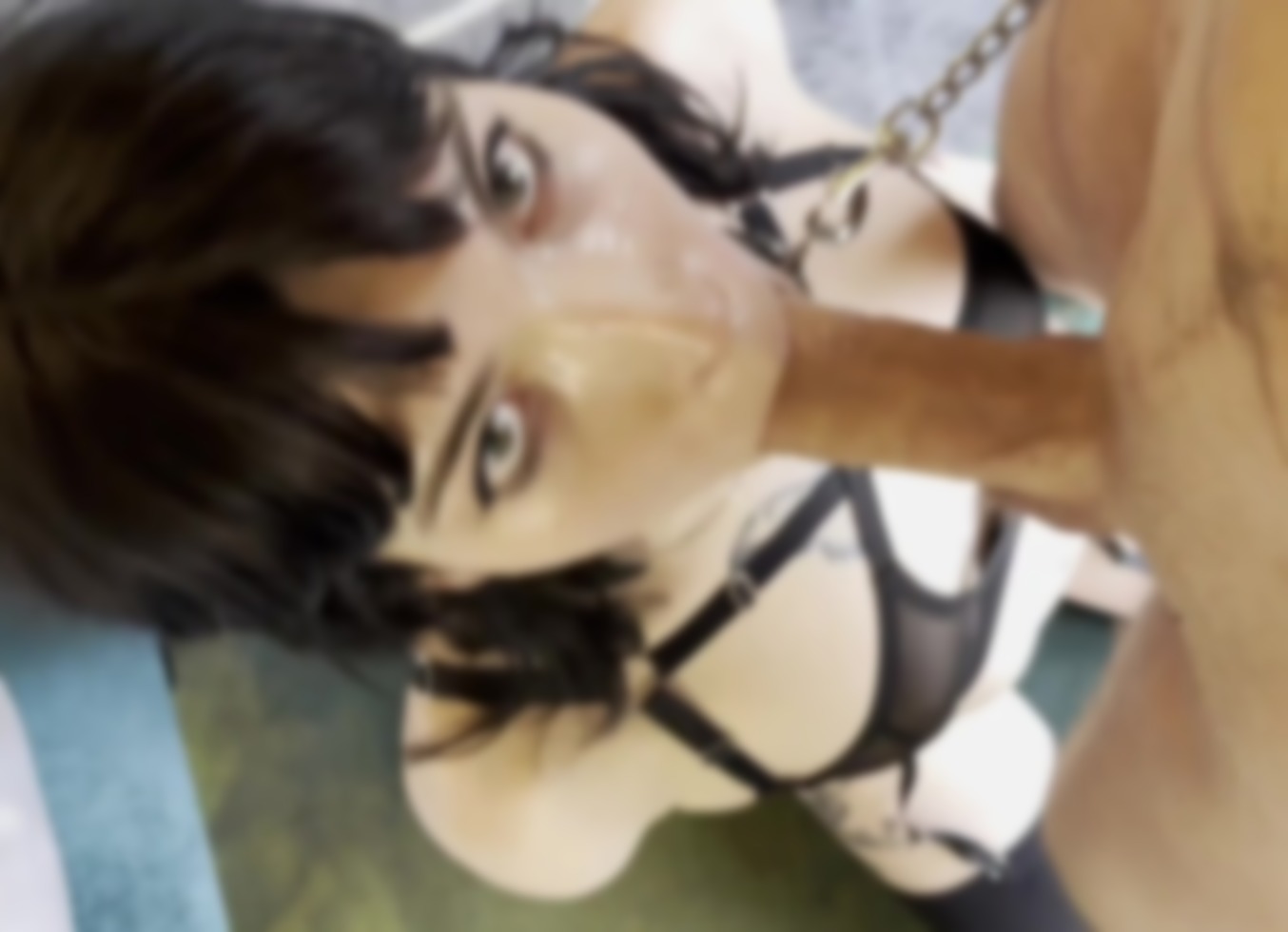 Gothic Whore Tied With Leash And Handcuff To Receives Actorfab's Cock